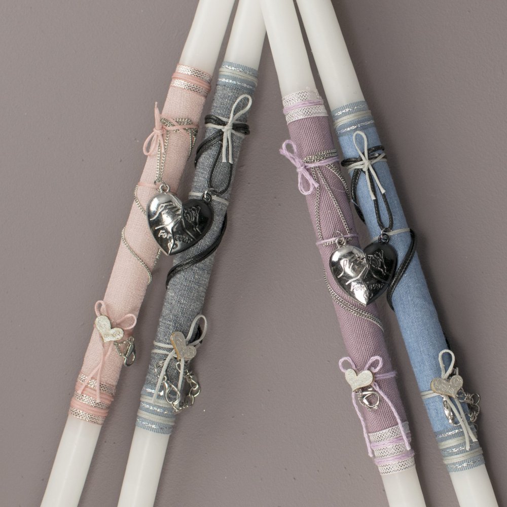 Λαμπάδα Στρογγυλή για Ζευγάρια Κρεμαστό Καρδιά - 2