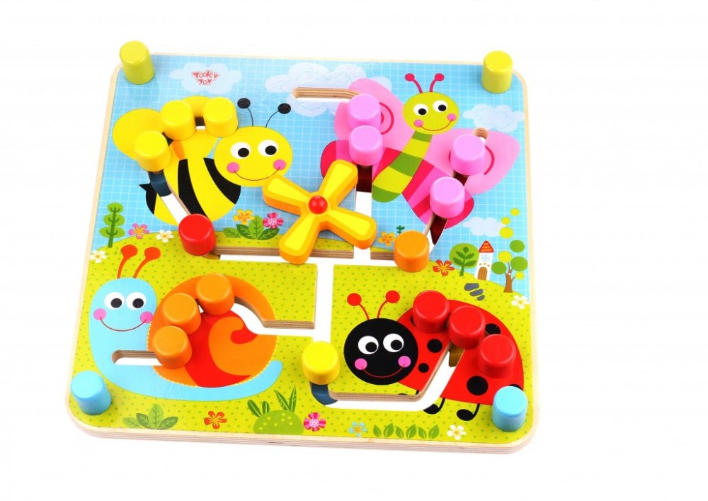 Tooky Toy Ξύλινος  Λαβύρινθος Διπλής Όψης Ζωάκια - 1