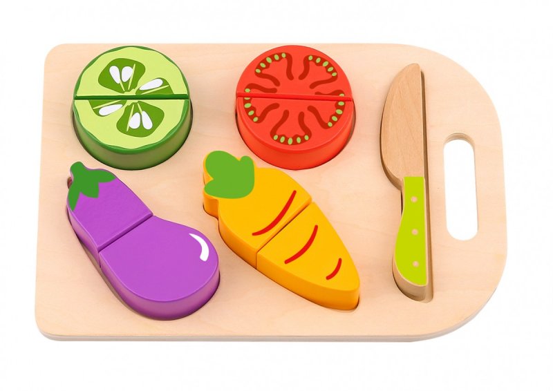 Tooky Toy Ξύλινα Σφηνώματα σε Δίσκο Κοπής Λαχανικά