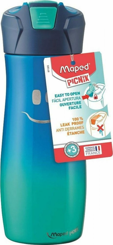 Maped Ανοξείδωτο Παγούρι με Καλαμάκι Μπλέ 430ml - 2