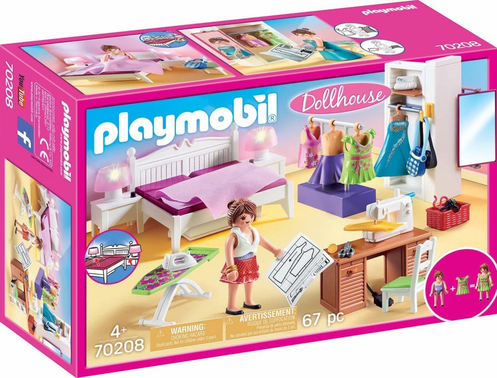 Playmobil Dollhouse Υπνοδωμάτιο με Ατελιέ Ραπτικής - 1
