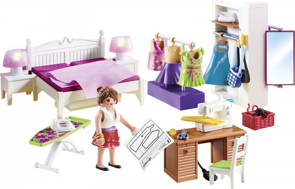 Playmobil Dollhouse Υπνοδωμάτιο με Ατελιέ Ραπτικής - 6