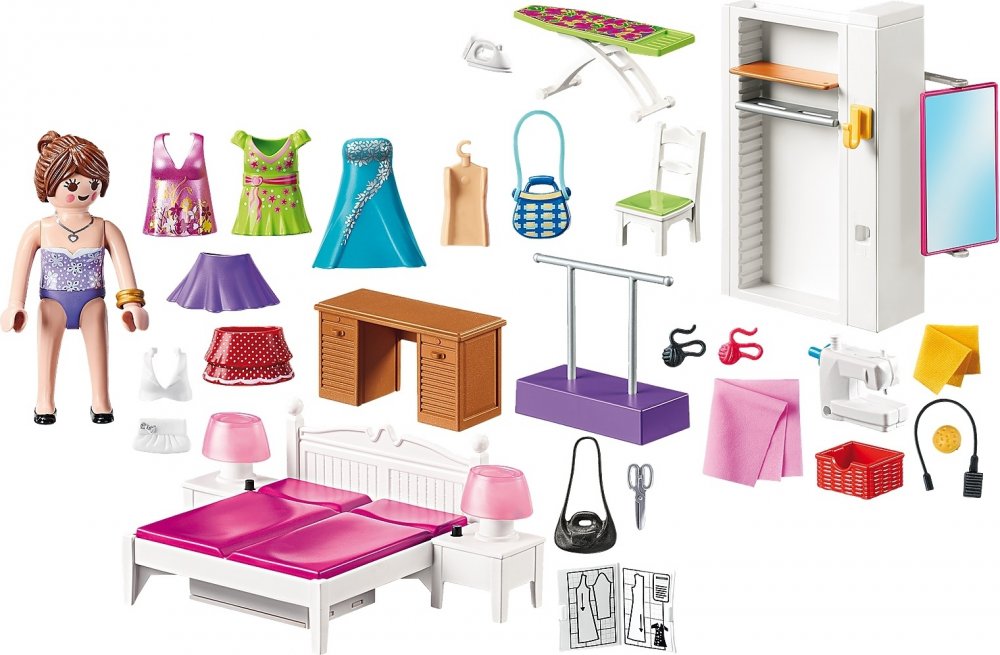 Playmobil Dollhouse Υπνοδωμάτιο με Ατελιέ Ραπτικής - 7