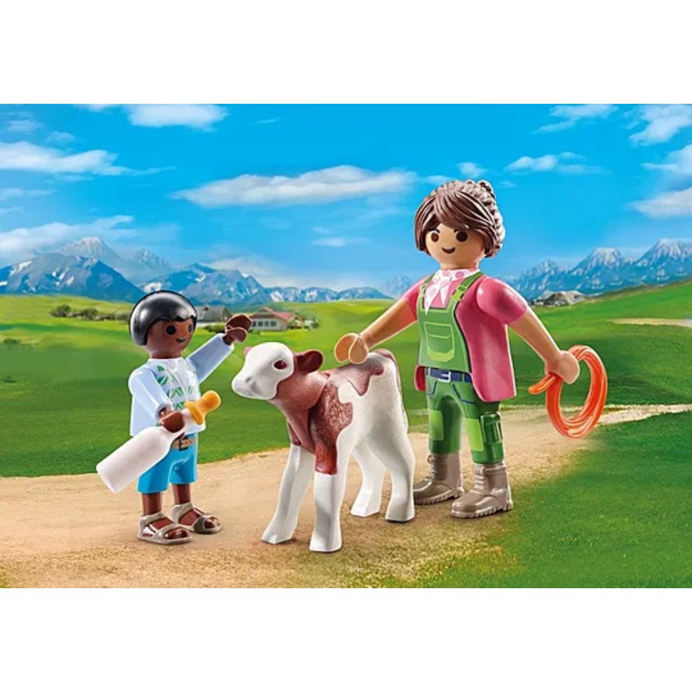 Playmobil Αγρότισσα και Παιδάκι με Mοσχαράκι - 4