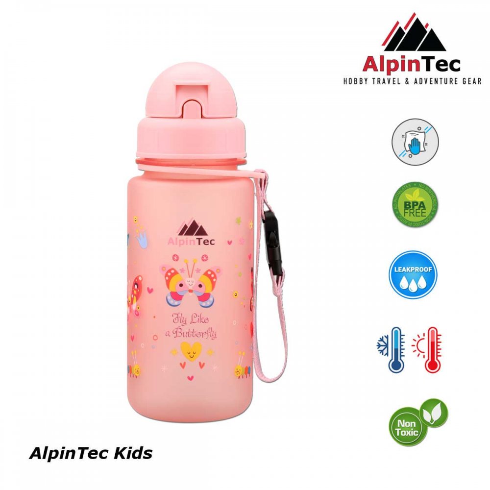 AlpinTec Παγούρι Tritan με Καλαμάκι 400ml Butterfly - 2