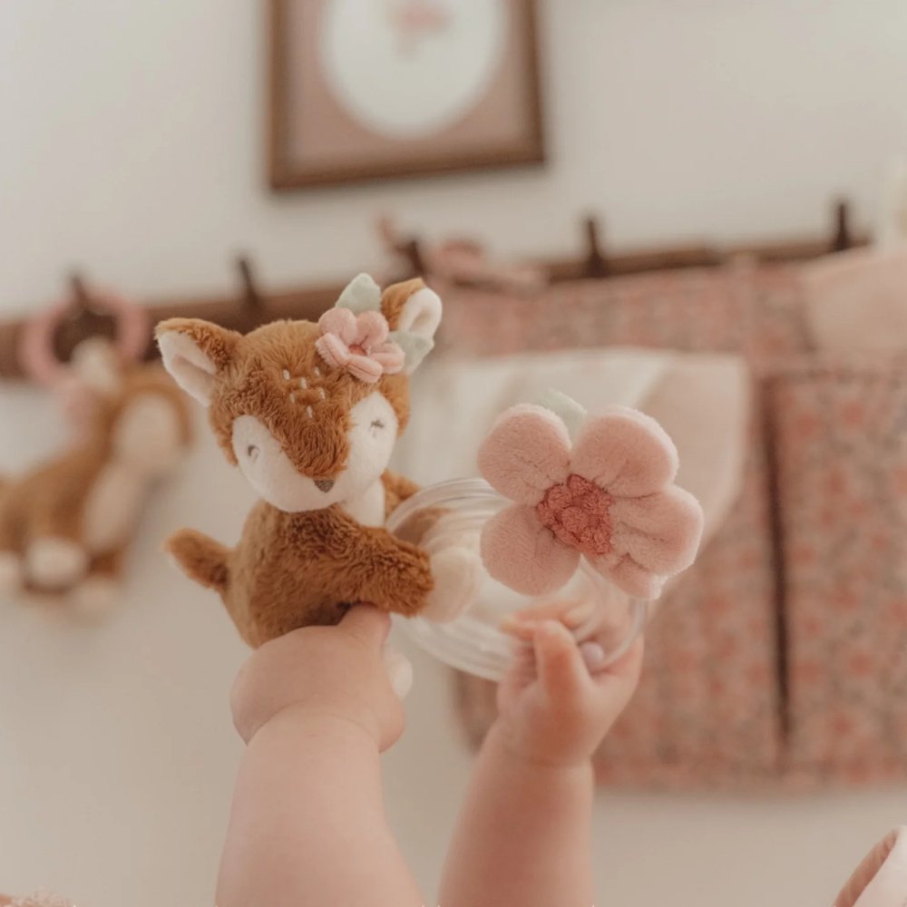Little Dutch Υφασμάτινη Κουδουνίστρα Ελαφάκι με Κρίκο Fairy Garden - 5