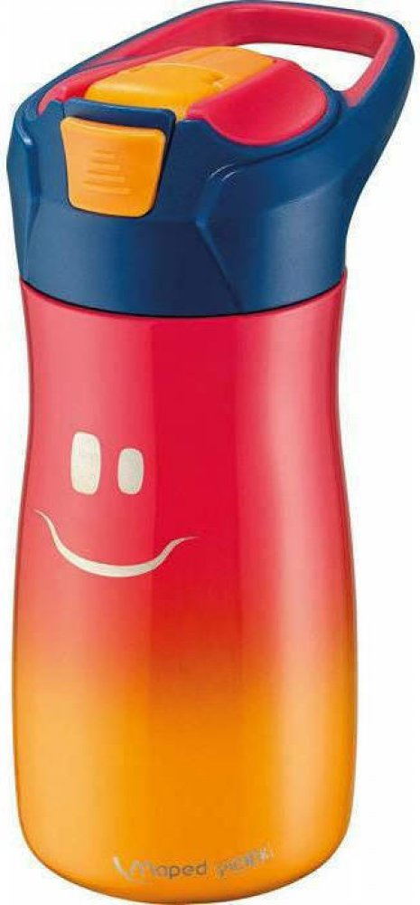 Maped Ανοξείδωτο Παγούρι με Καλαμάκι Κόκκινο-Πορτοκαλί 430ml - 2