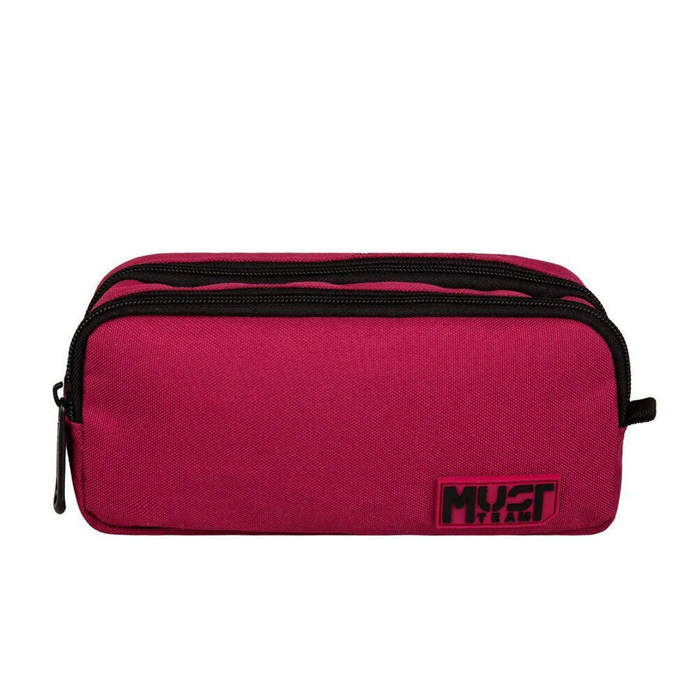 Must Κασετίνα Βαρελάκι Team Monochrome Μπορντό με Μαύρο 2 Θήκες - 1
