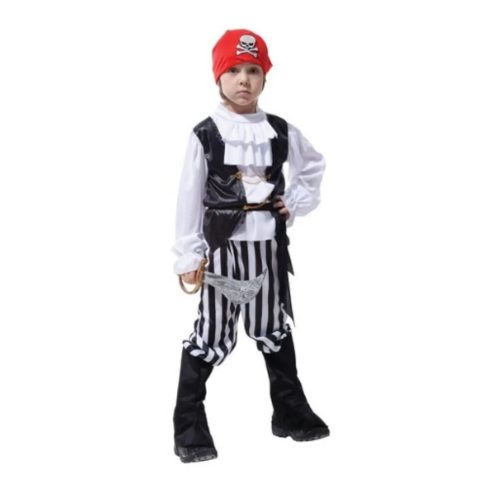 Αποκριάτικη Παιδική Στολή Πειρατής Ριγέ Παντελόνι Νο 4-6 ετών - 1