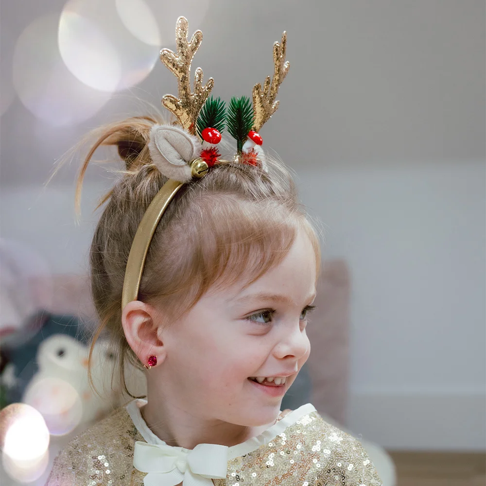 Great Pretenders Χριστουγεννιάτικη Στέκα Μαλλιών Χρυσή Ρούντολφ - 5