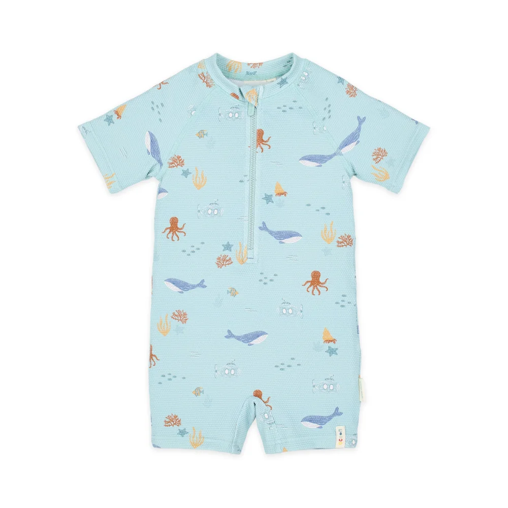 Little Dutch Ολόσωμο Κοντομάνικο Μαγιό Ocean Friends 12-24 μηνών - 1
