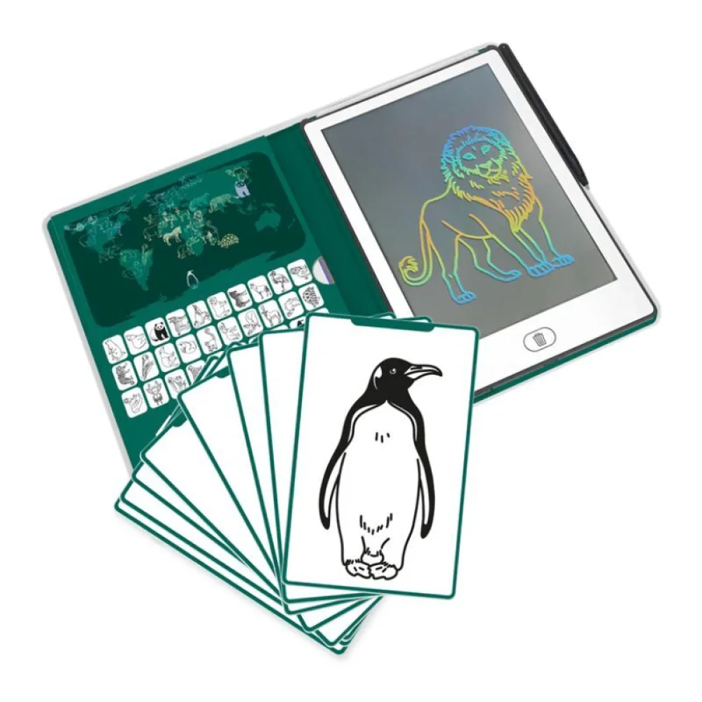 Kidywolf Tablet Ζωγραφικής με Οθόνη LCD Animals Around The World (30 κάρτες) - 1