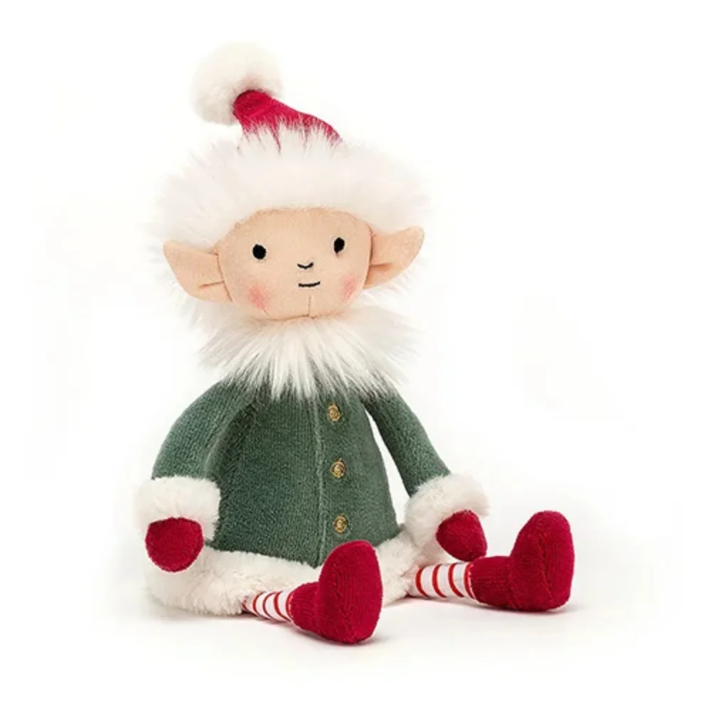 Jellycat Χριστουγεννιάτικη Λούτρινη Φιγούρα Μικρό Ξωτικό Leffy 22εκ. - 1