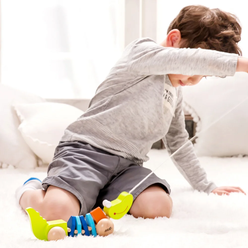 Classic World Ξύλινος Συρόμενος Κροκόδειλος - 5