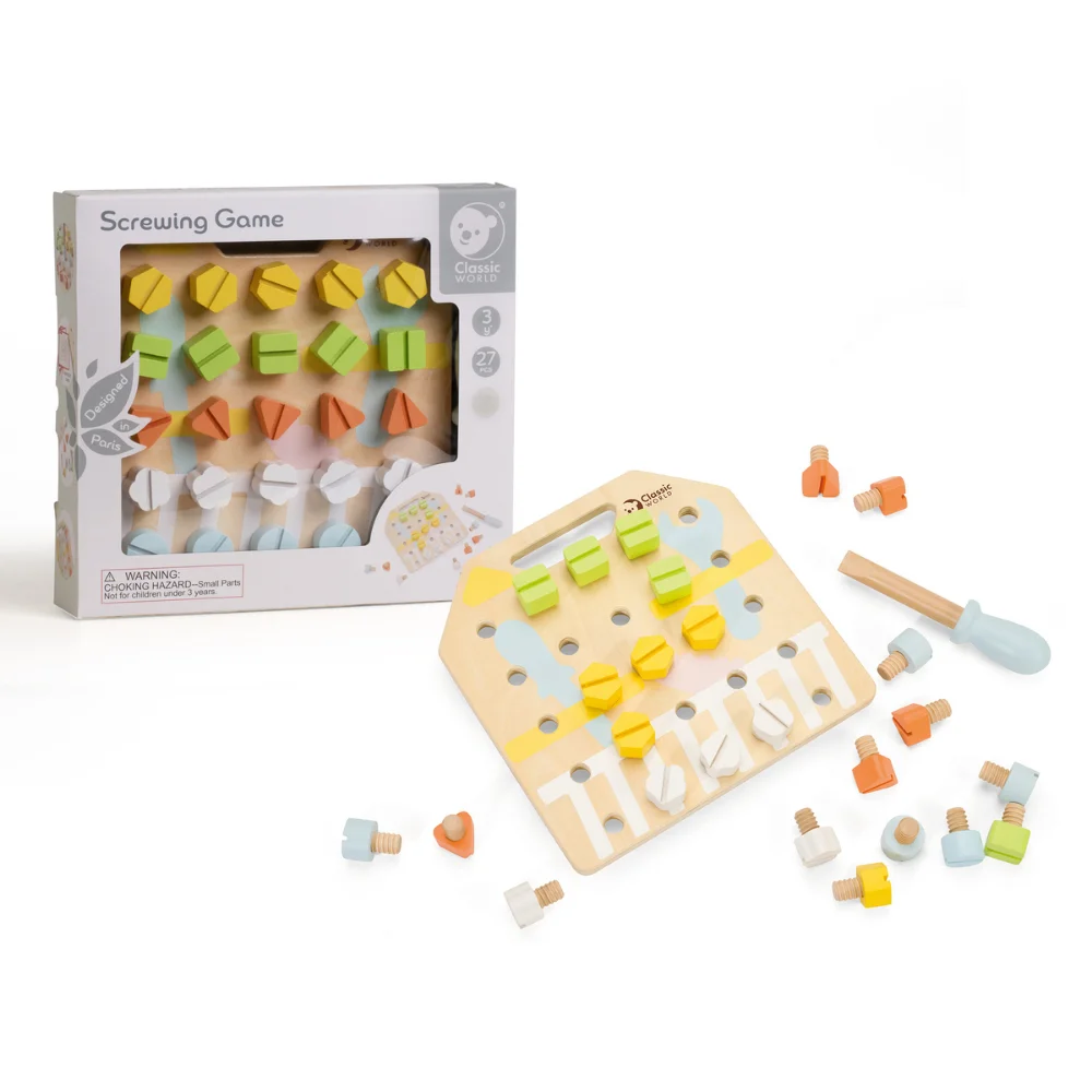 Classic World Ξύλινο Σετ με Κατσαβίδι και Βίδες - 5