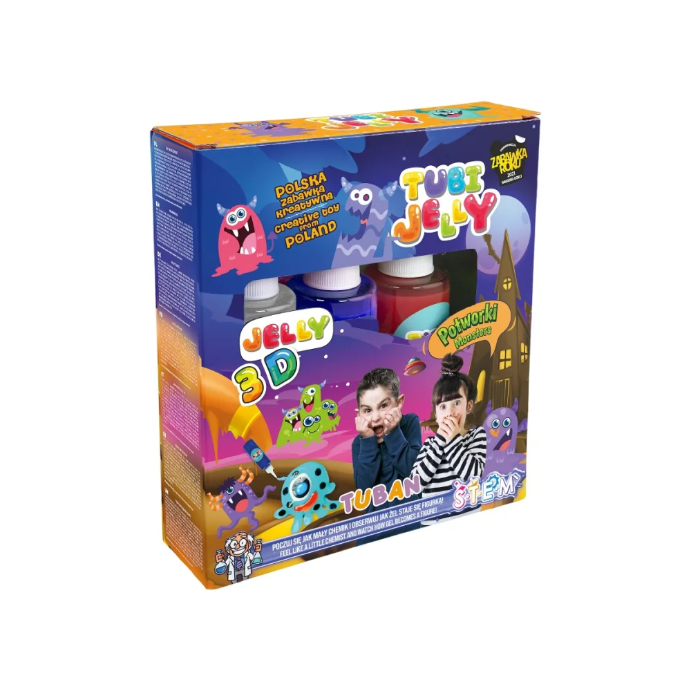 Tuban Σετ Tubi Jelly Τερατάκια για Δημιουργία 3D Φιγούρων Gel σε 3 Χρώματα - 3
