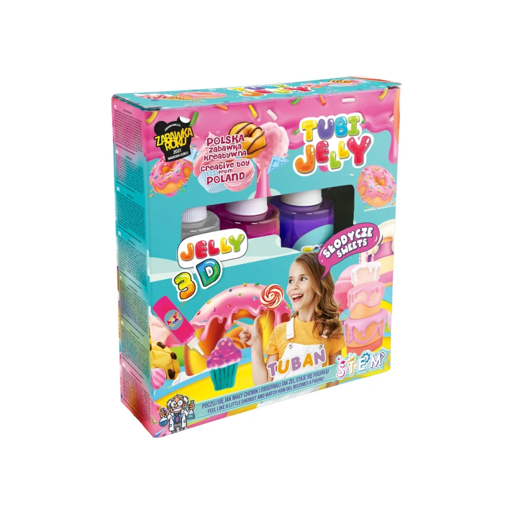 Tuban Σετ Tubi Jelly Γλυκά για Δημιουργία 3D Φιγούρων Gel σε 3 Χρώματα - 5