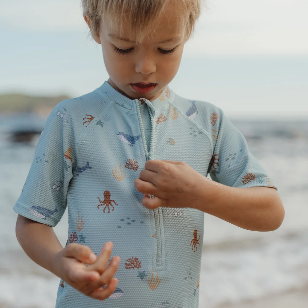 Little Dutch Ολόσωμο Κοντομάνικο Μαγιό Ocean Friends 6-12 μηνών - 5