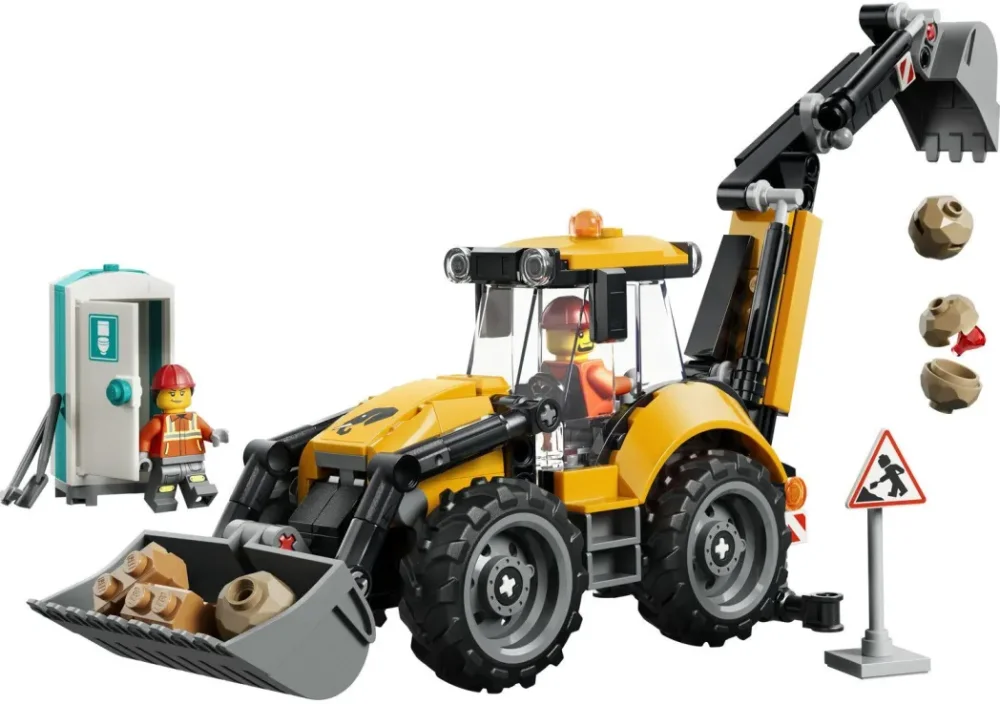 Lego City Yellow Backhoe Loader - 2