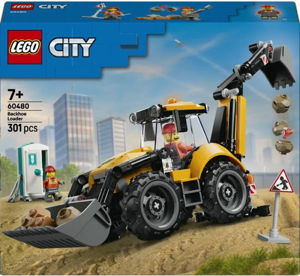 Lego City Yellow Backhoe Loader - 1