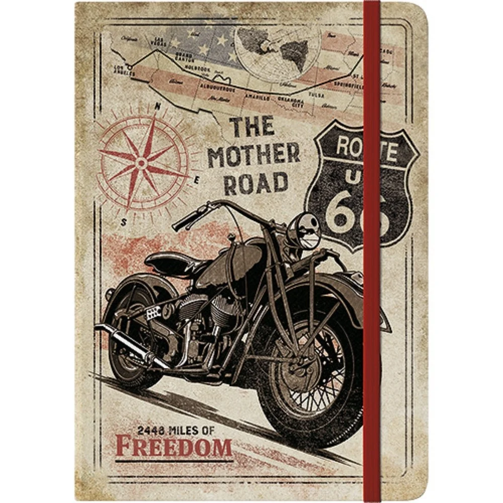 Nostalgic Σημειωματάριο US Highways Route 66 Bike Map - 1