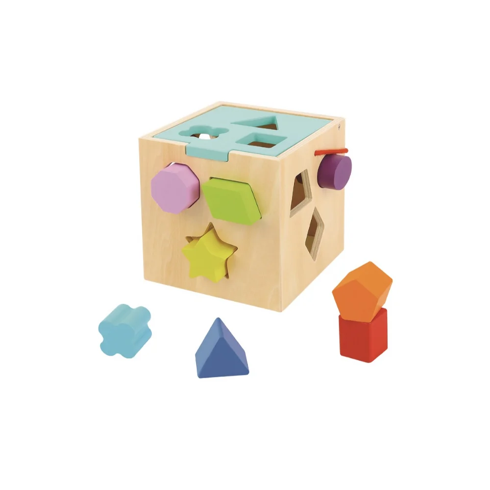 Tooky Toy Ξύλινος Κύβος Σφηνώματα - 1