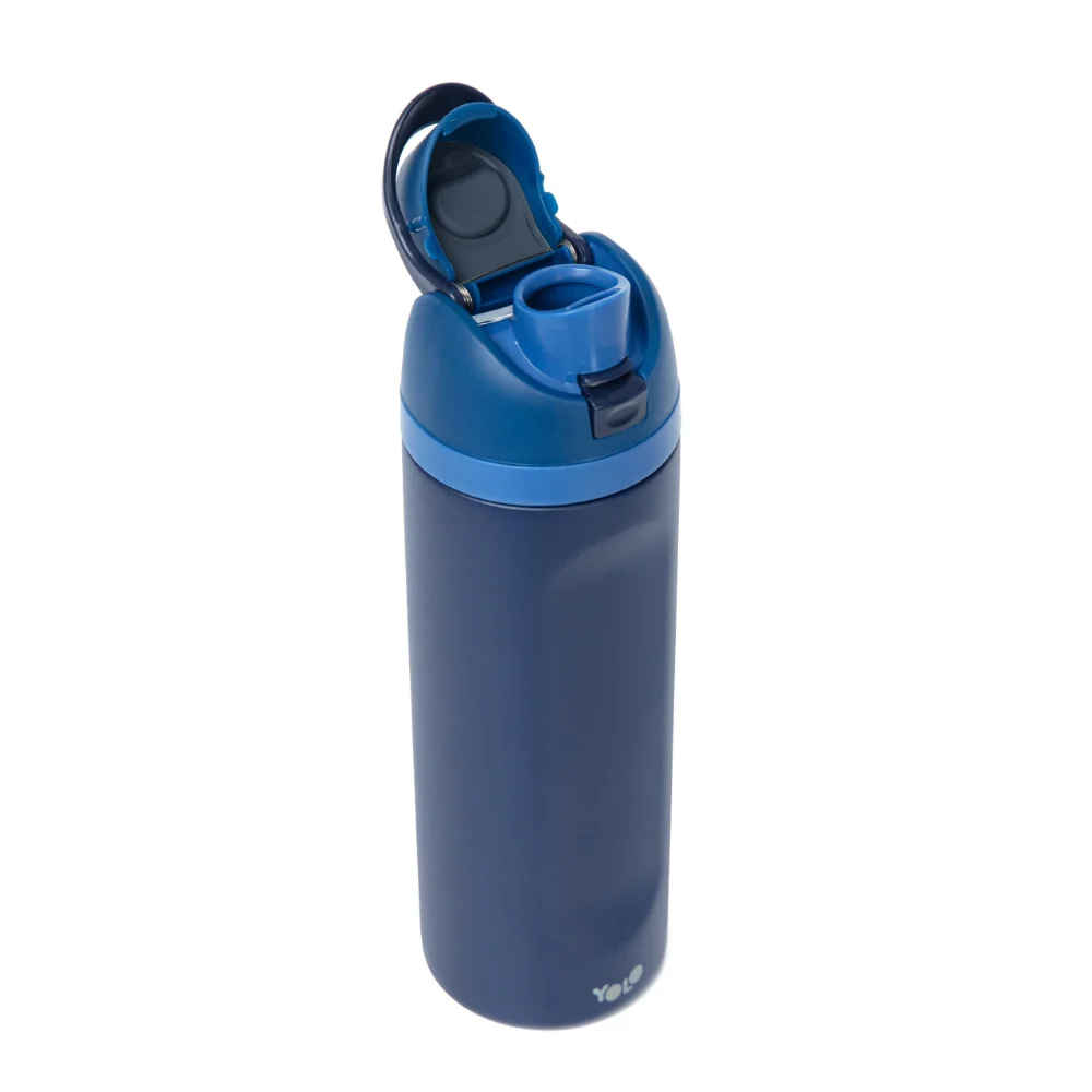 Yolo Μεταλλικό Θερμός 2 σε 1 Blue Navy 700ml - 4