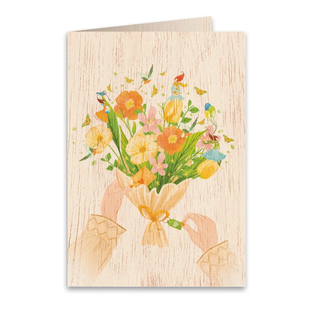 Cozywood Ξύλινη Κάρτα Anniversary Bouquet - 2