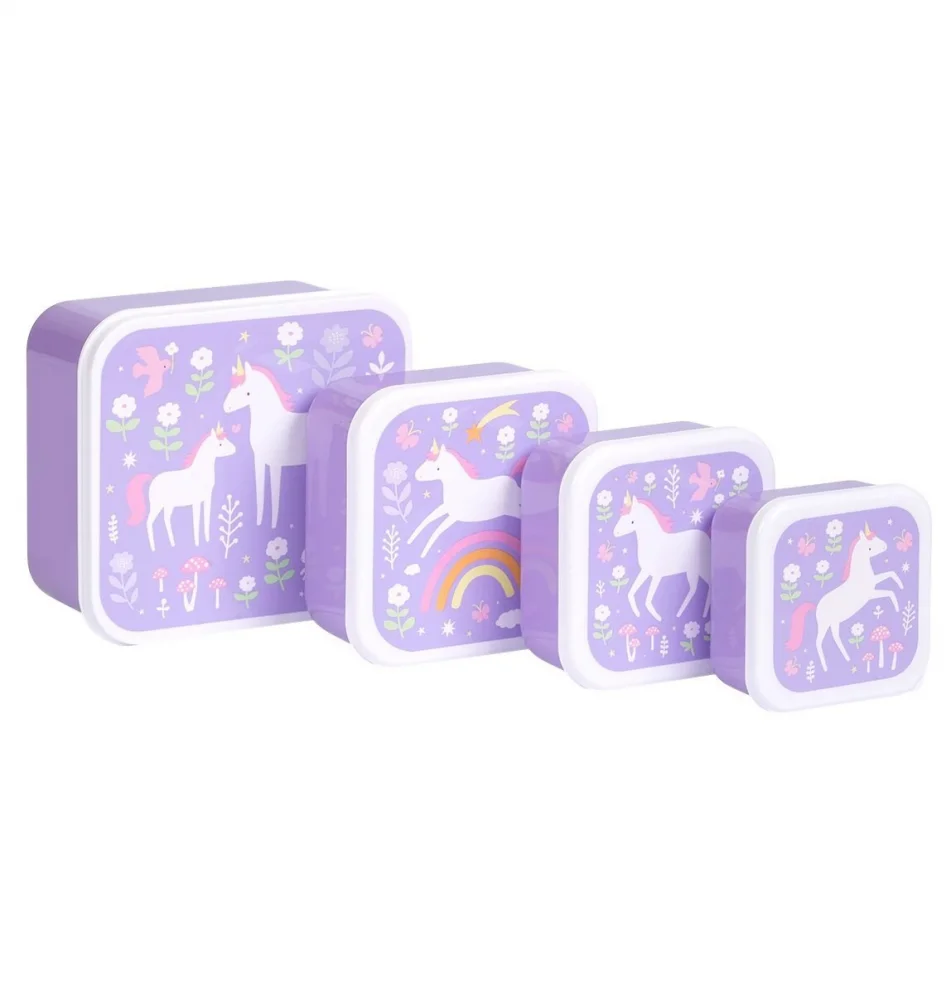 A Little Lovely Company Σετ 4 Δοχεία Φαγητού Unicorn Dreams - 2