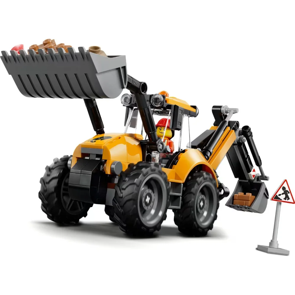 Lego City Yellow Backhoe Loader - 4