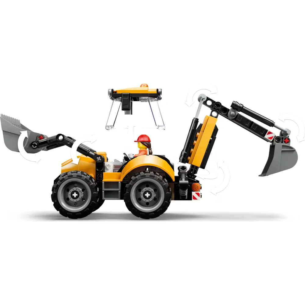 Lego City Yellow Backhoe Loader - 7