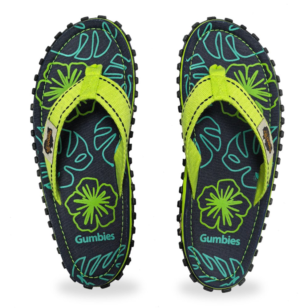 Gumbies Σαγιονάρες Islanders Lime Hibiscus Νο 45 - 1