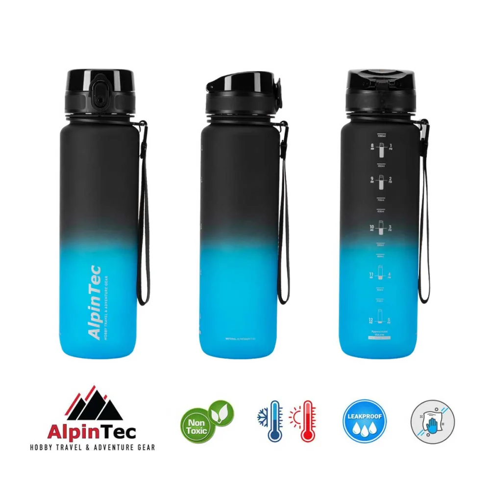 Alpin Tec Παγούρι 1000ml Tritan Bicolor Black Blue - 1