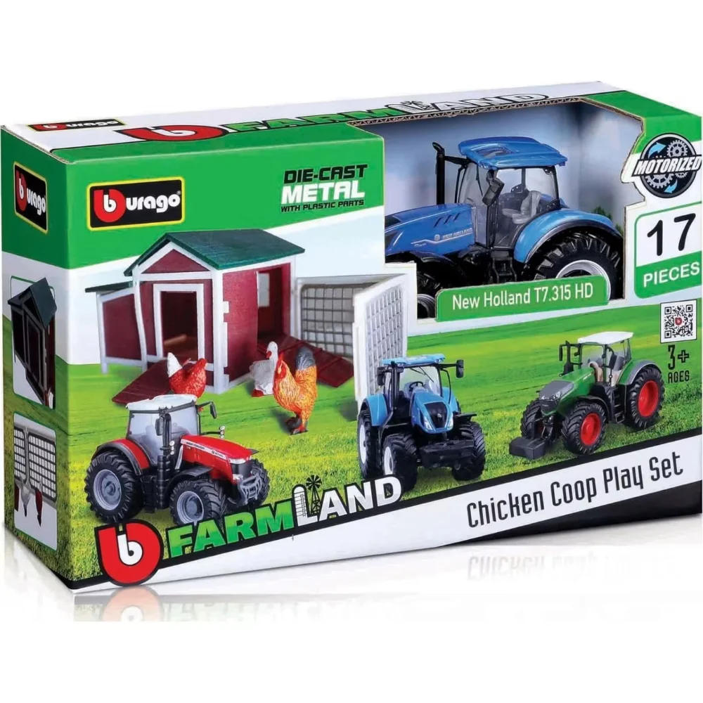 Bburago Farmland Chicken Coop With Tractor - 1