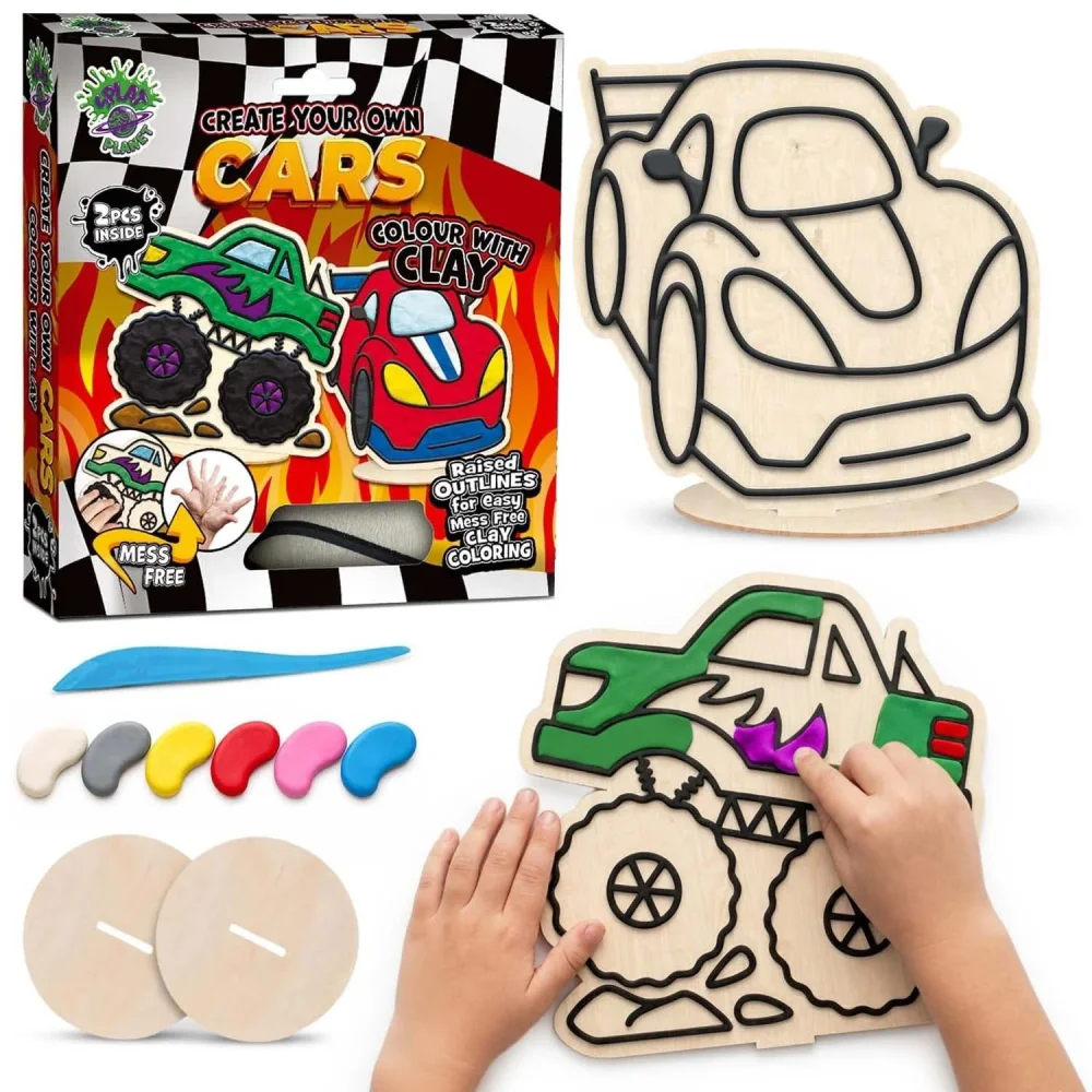 Splat Planet Mess Free Σετ Χειροτεχνίας με Πηλό Race Cars - 5