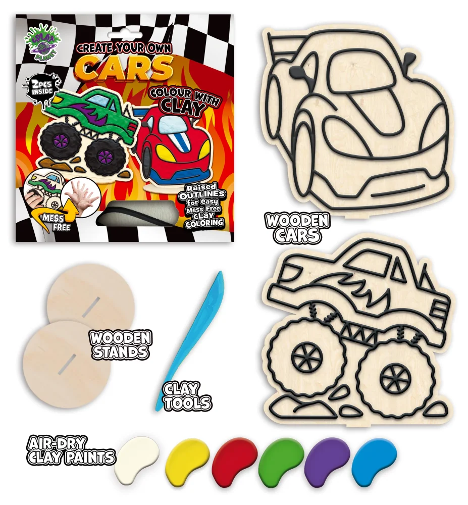 Splat Planet Mess Free Σετ Χειροτεχνίας με Πηλό Race Cars - 7