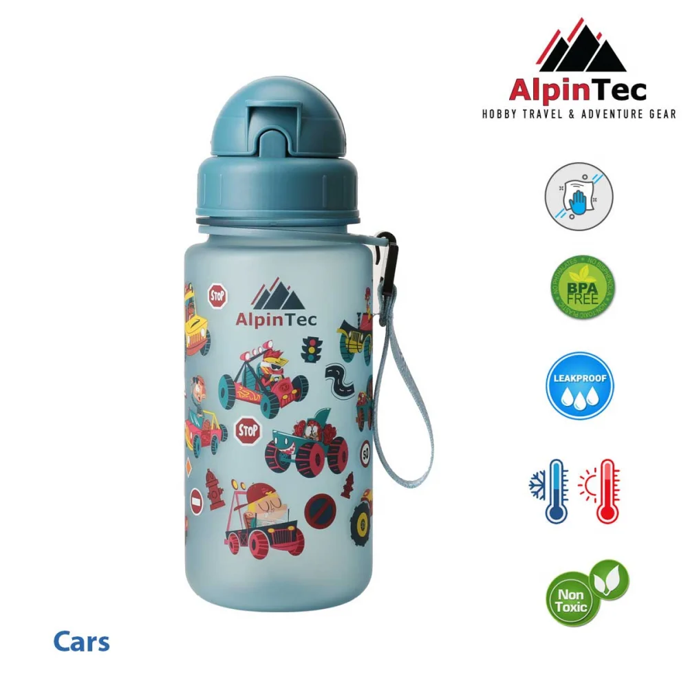 AlpinTec Παγούρι Tritan με Καλαμάκι 400ml Cars - 1