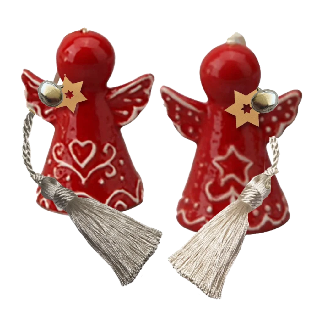 Γούρι Αγγελάκι Κόκκινο με Κουδουνάκι - 1