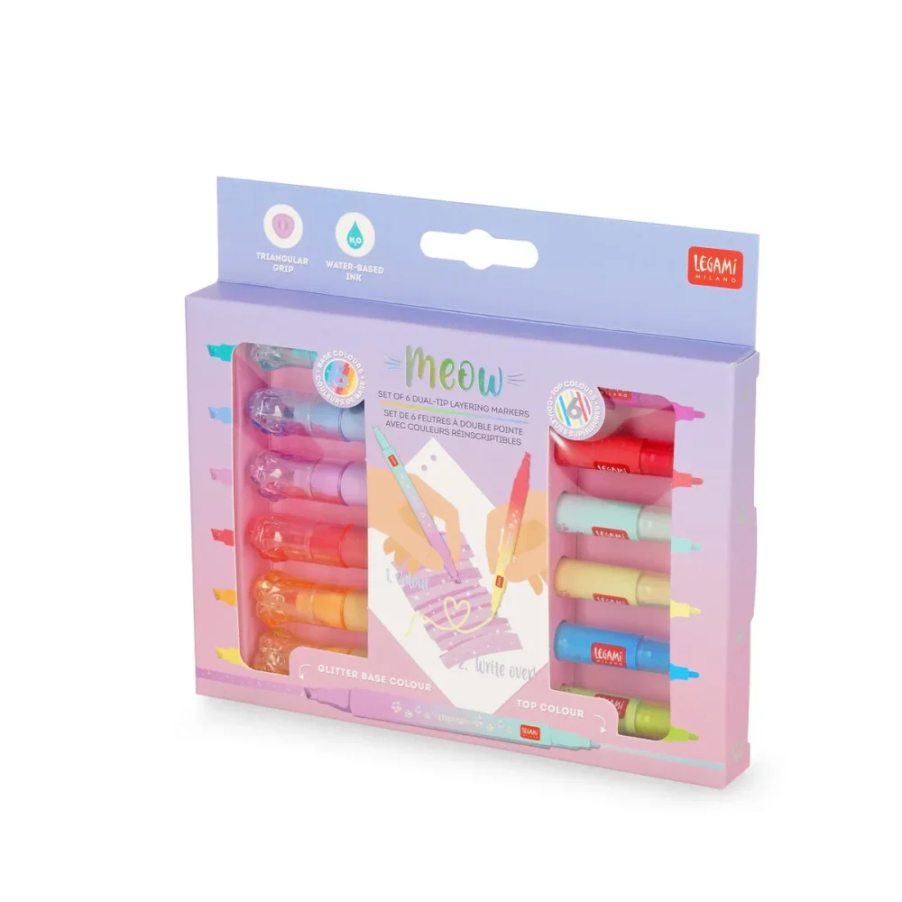 Legami Σετ Μαρκαδόροι Dual Tip Layering Multicolor Meow 6 τεμάχια - 7