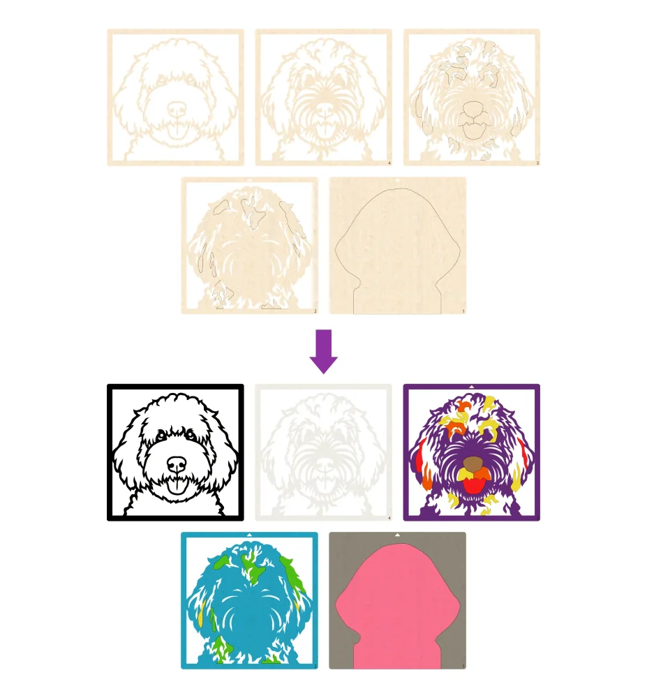 Splat Planet Ξύλινο Σετ Χειροτεχνίας Doodle Dog - 5