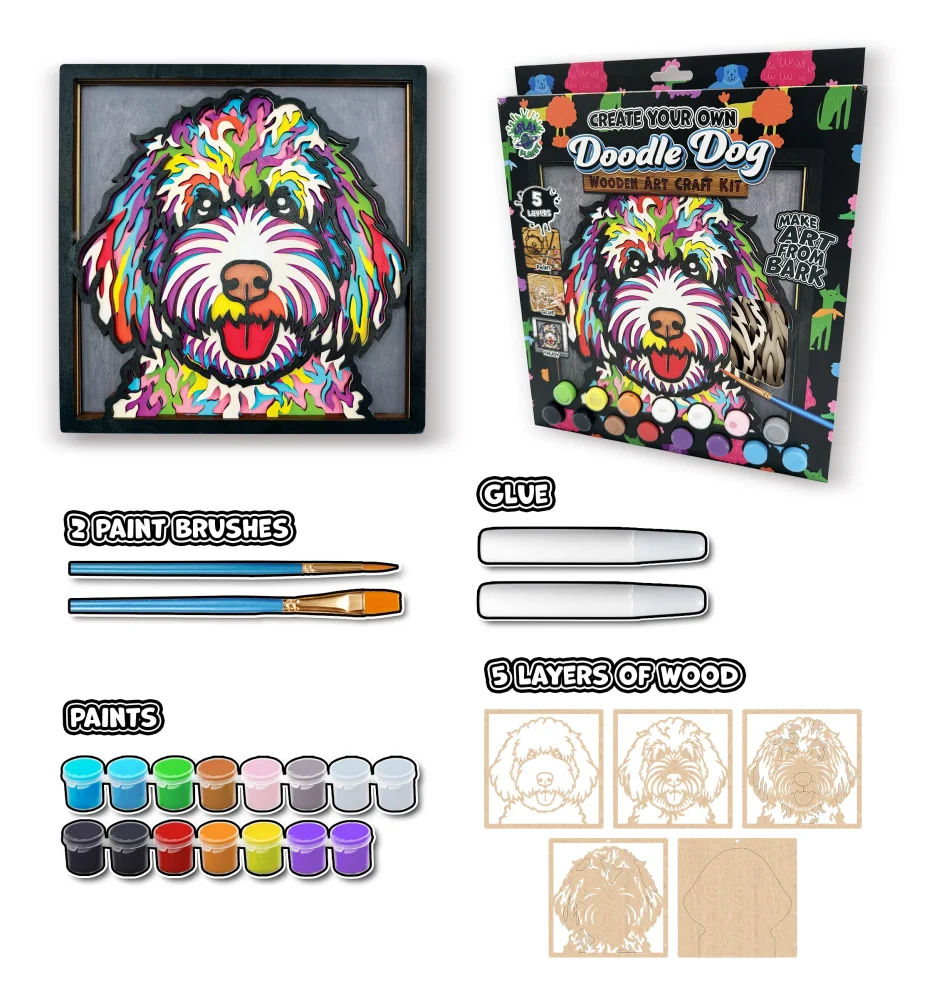 Splat Planet Ξύλινο Σετ Χειροτεχνίας Doodle Dog - 7