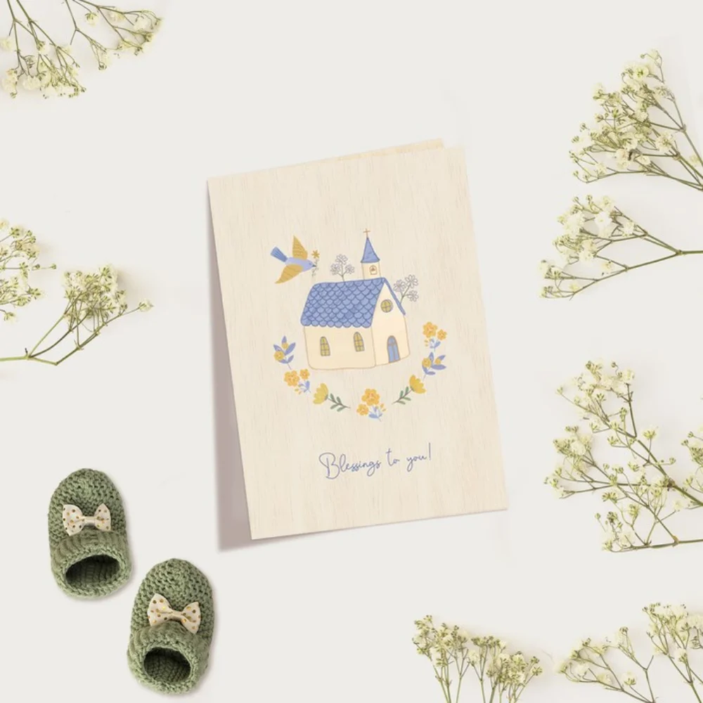 Cozywood Ξύλινη Κάρτα Flowery Church - 3