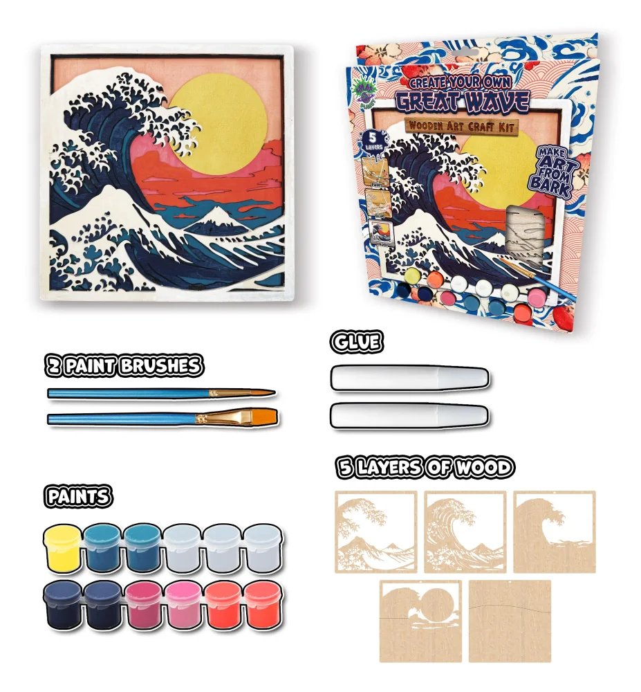 Splat Planet Ξύλινο Σετ Χειροτεχνίας Great Wave - 7