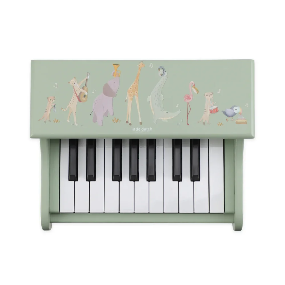 Little Dutch Ξύλινο Παιδικό Πιάνο Safari Friends FSC Πράσινο - 5