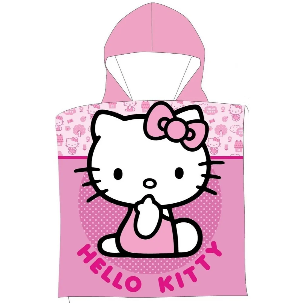 Dimcol Πόντσο Θαλάσσης Quick Dry Sanrio Hello Kitty 50x100 Pink - 1