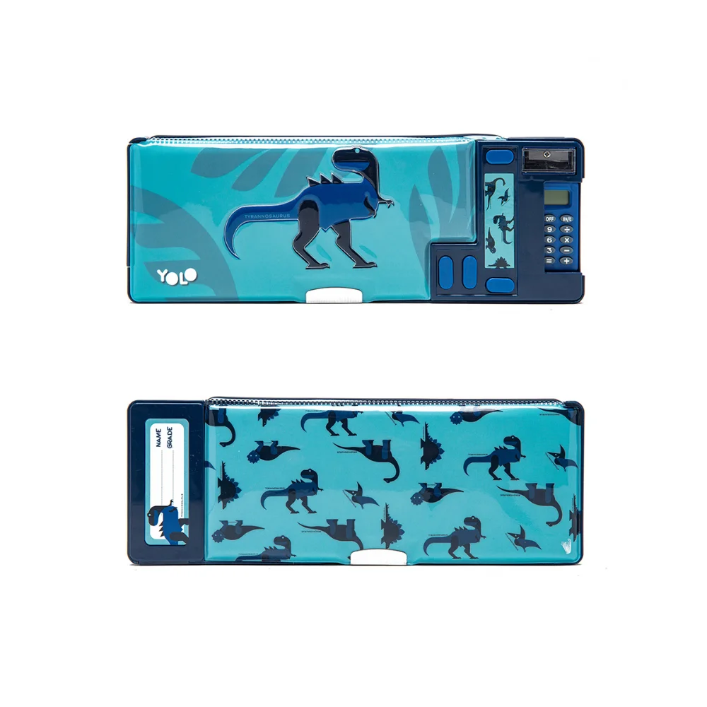 Yolo Retro Κασετίνα με Κομπιουτεράκι Light Blue Dino - 1