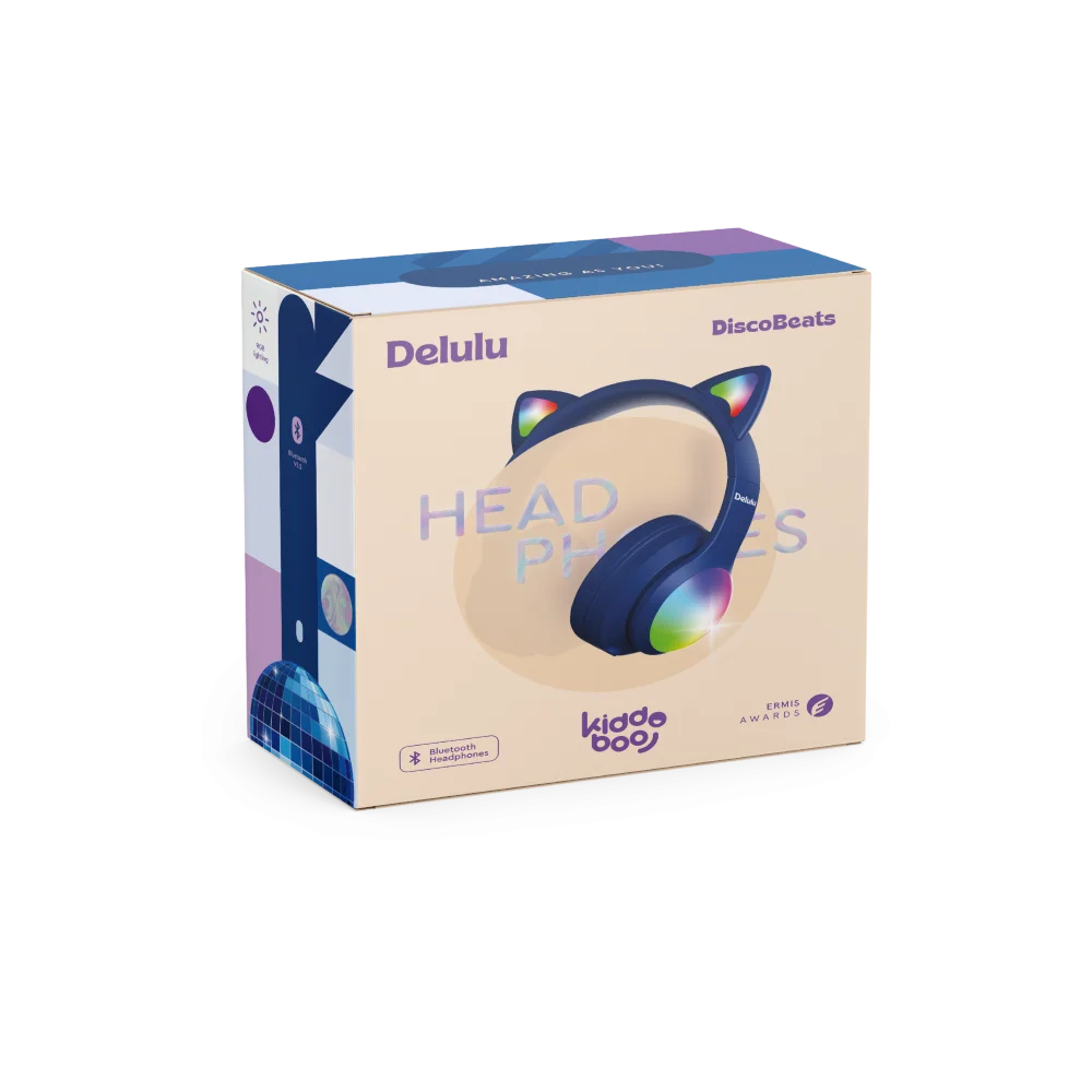 Kiddoboo Delulu Bluetooth Headphones DiscoBeats - Blue - 3