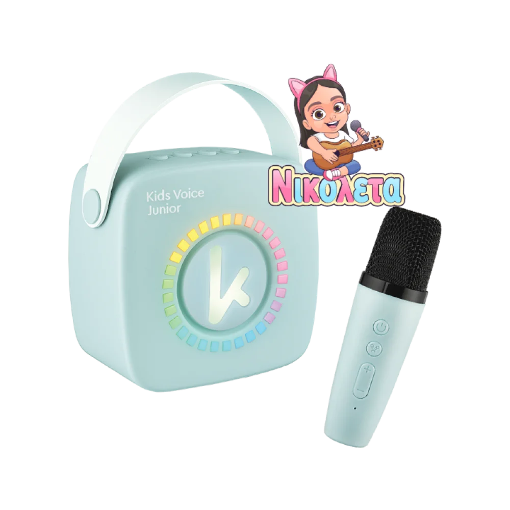 Kiddoboo Mini Karaoke Speaker & Mic + NikoletaTV - Blue - 1