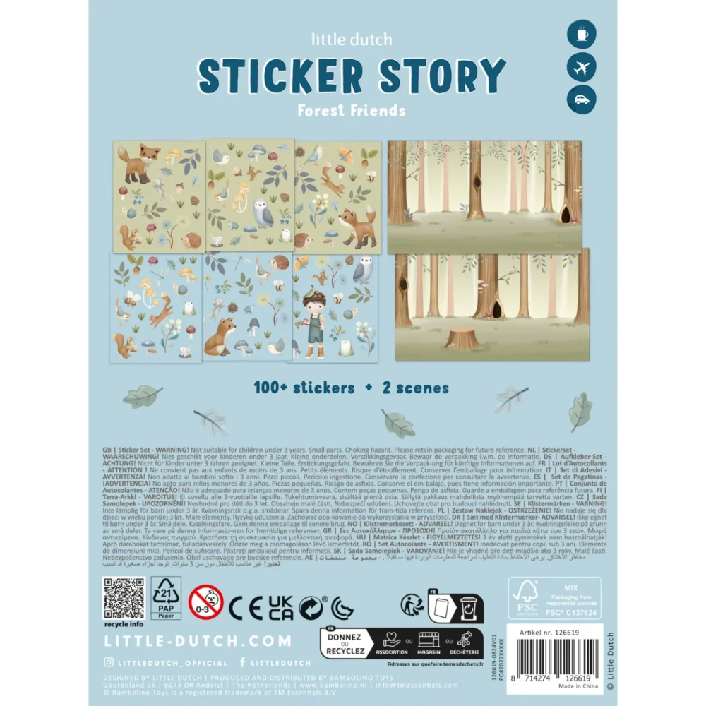 Little Dutch Σετ με Αυτοκόλλητα Forest Friends - 3