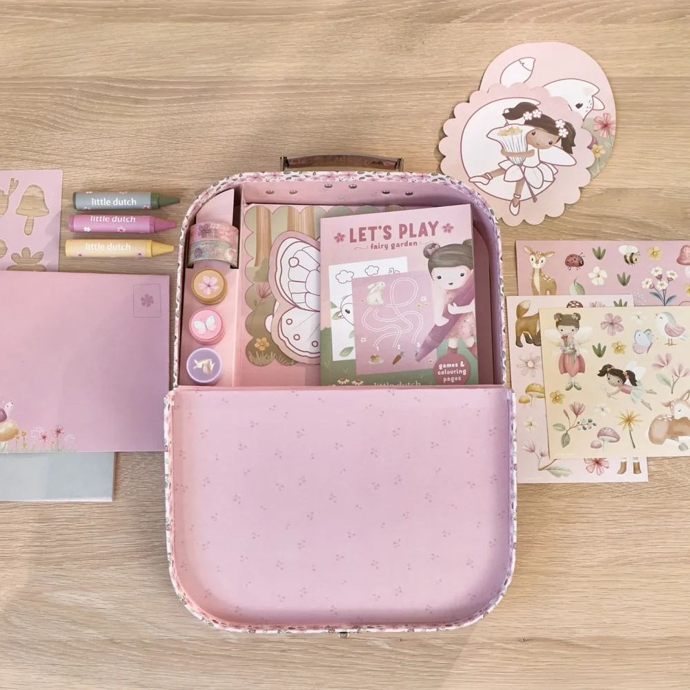 Little Dutch Σετ Ζωγραφικής Κατασκευών σε Βαλιτσάκι Rosa Fairy Garden - 9